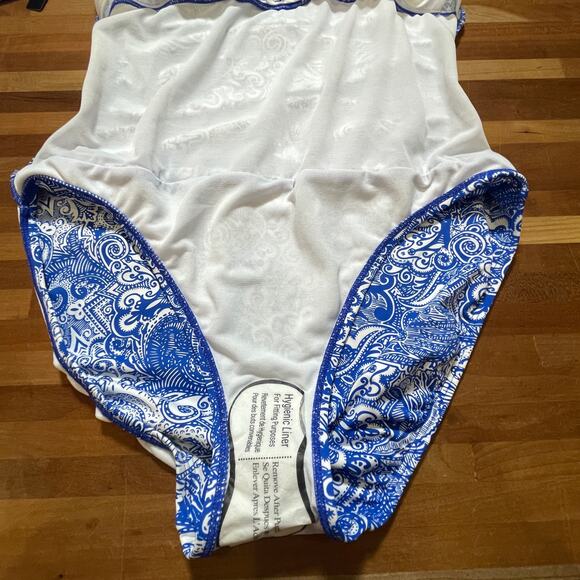 Ralph Lauren ARTISANAL WOODBLOCK Ruffled Tummy-Control Swimsuit US 6 - Picture 7 of 10